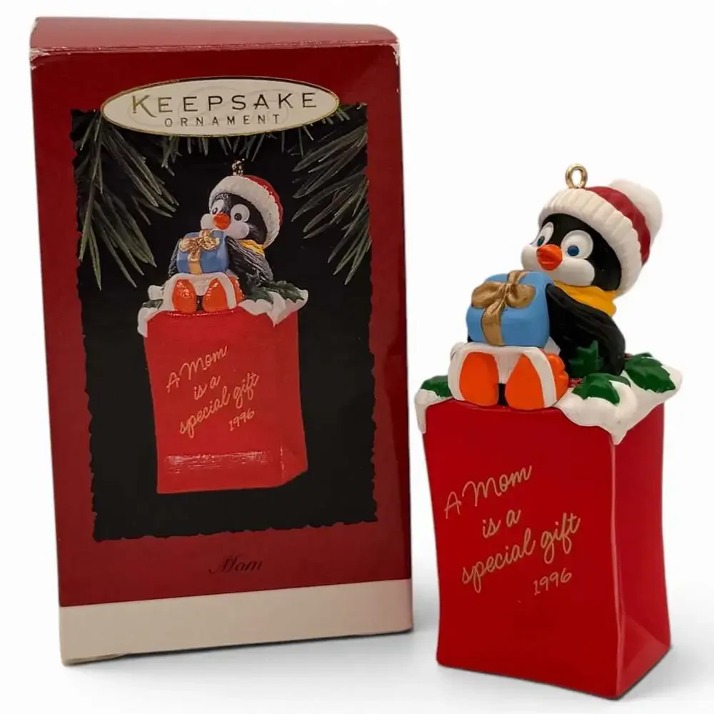 1996 Hallmark Keepsake Ornament A Mom is a Special Gift Penguin